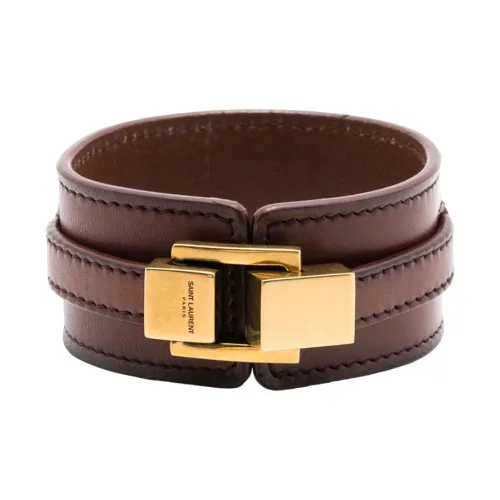 SAINT LAURENT Телячья кожа Наручные повязки Мужской Коричневый