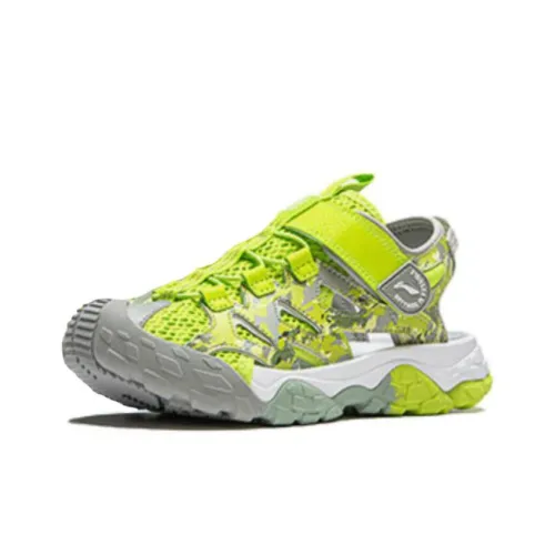 LINING YOUNG Sports Life Collection Adventures 2 Противоскользящие и Дышащие Детские Сандалии Зеленого и Серого Цвета Подростки