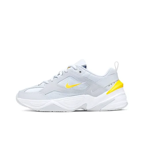 Nike M2K Tekno Non Slip Легкий Низкий Топ Толстая Подошва Кроссовки Женские Серый Желтый