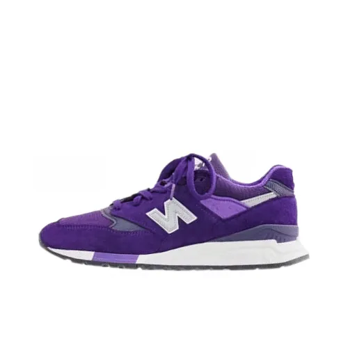New Balance NB 998 Износостойкий Дышащий Низкий Топ Беговые кроссовки Мужские Фиолетовый Белый Сделано в США