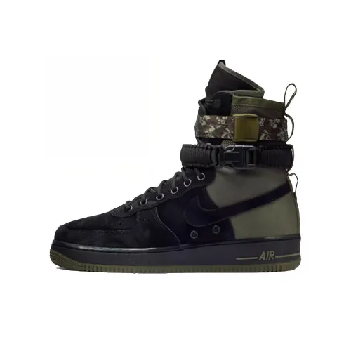 Nike Air Force 1 Anti-slip Легкий Высокий Топ Скейтбординг Мужской Зеленый Черный