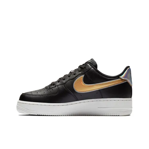 Nike Air Force 1 Покрытие Slip-Resistant и Abrasion-Resistant Низкий Топ Скейтборд Кроссовки Женские Черный Золото