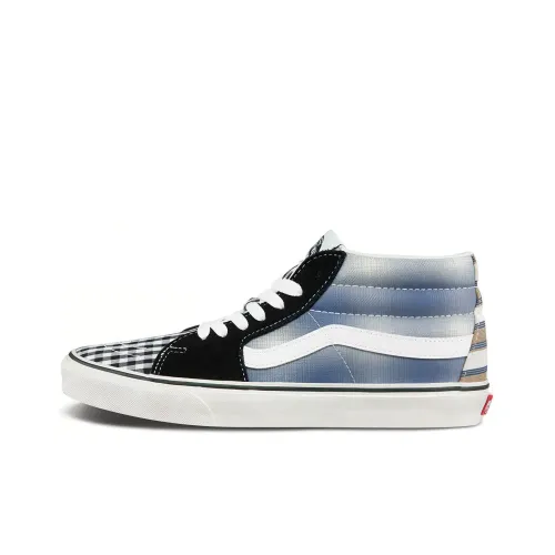 VANS SK8 Амортизация Устойчивый к истиранию Легкий Дышащий MID Скейтборд Кроссовки Унисекс Многоцветный Клетка