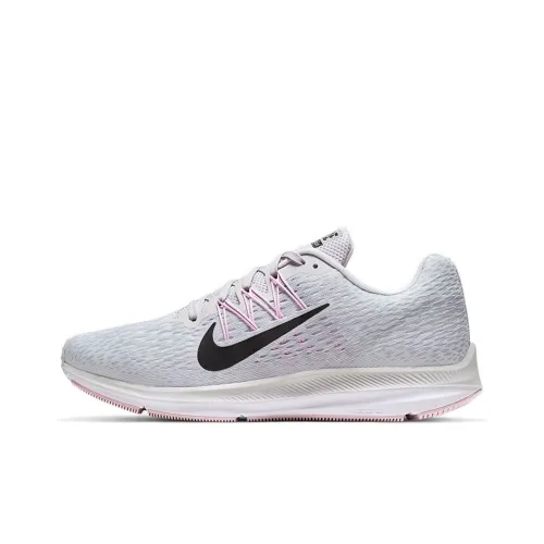 Nike Zoom Winflo 5 Амортизаторы Slip-resistant Низкий топ Марафон Беговые кроссовки Женские Серый Розовый