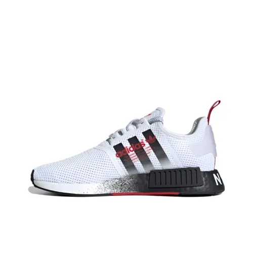 Adidas Originals NMD_R1 Slip Resistant Abrasion Resistant Breathable Low Top Casual Unisex White Red Black Adidas Originals NMD_R1 Противоскользящий Устойчивый к истиранию Дышащий Низкий Топ Повседневный Унисекс Белый Красный Черный