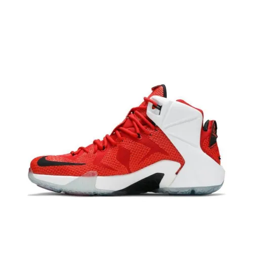 Nike LeBron 12 Сердце OF A Lion LeBron 12 Нелипкий Легкий Высокий Топ Баскетбольные Кроссовки Мужской Белый Красный
