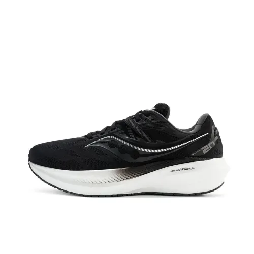 Saucony Triumph 20 Slip-resistant Abrasion-resistant Low Top Casual Running Shoes Men's Black White