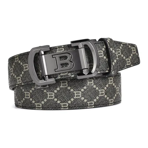 Old Man's Head Элегантный Цветочный Дизайн Автоматическая Застежка Ремешки из Коровьей Кожи Мужской Черный Ширина 3,5 см