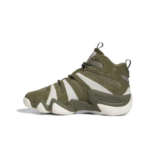 Adidas Crazy 8 Устойчивый к истиранию Дышащий MID Баскетбольные кроссовки Мужские Зеленый Белый