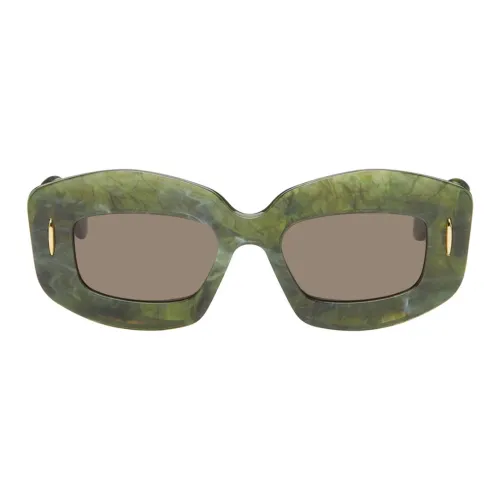 LOEWE Ацетат Нерегулярная форма Солнцезащитные очки Унисекс Зеленый