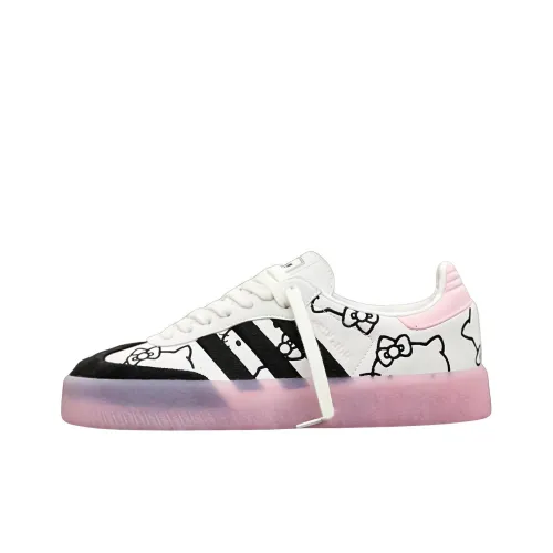 Hello Kitty x Adidas Originals Samba Low Топ Скейтборд Кроссовки Женские Белые Черные Розовые
