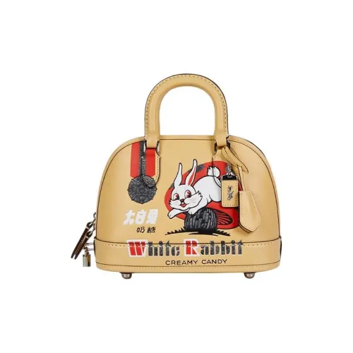 COACH Baymax Rabbit Коллаборация Revel Корова Кожа Сумка через плечо Сумка Средний Женская Желтая