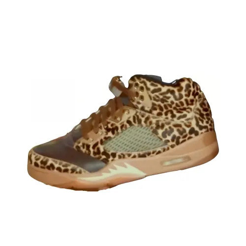 Jordan Air Джордан 5 Устойчивый к истиранию Дышащий MID Баскетбольные кроссовки Мужской Коричневый