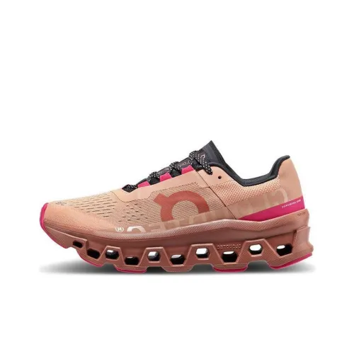 On Cloudmonster Rebound Slip-resistant Breathable Low-top Long-distance Running Shoes Women's Pink Cork