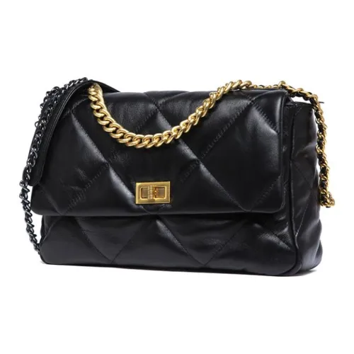 PACO GIL Sheepskin Crossbody Bag Shoulder Bag Large Women's Black