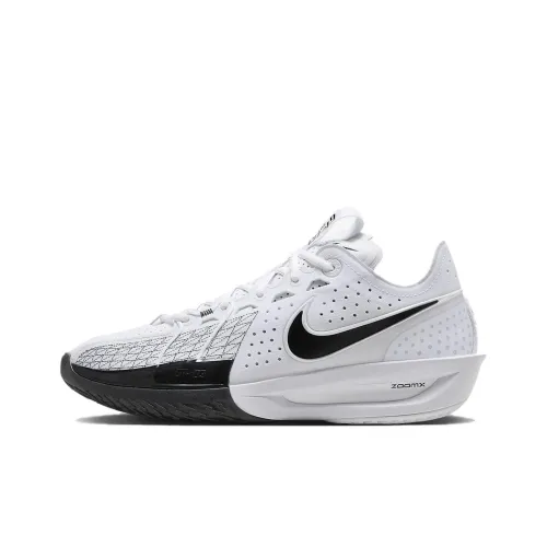 Nike Air Zoom G.T. Cut 3 Shock Absorbers Rebound Low Top Баскетбольные кроссовки Unisex Белый Черный Азиатская Версия