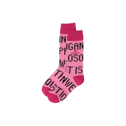 Vivienne Westwood Розовые Женские Носки MID до икры
