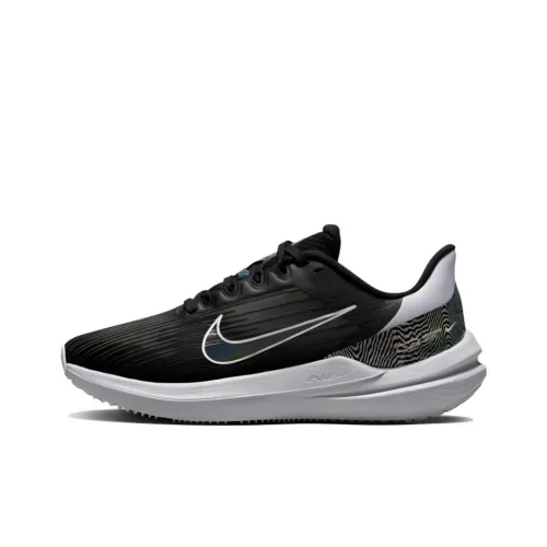 Nike Zoom Winflo 9 Амортизаторы Slip-resistant Abrasion-resistant Низкий топ Тренировочные Беговые кроссовки Женские Черный белый