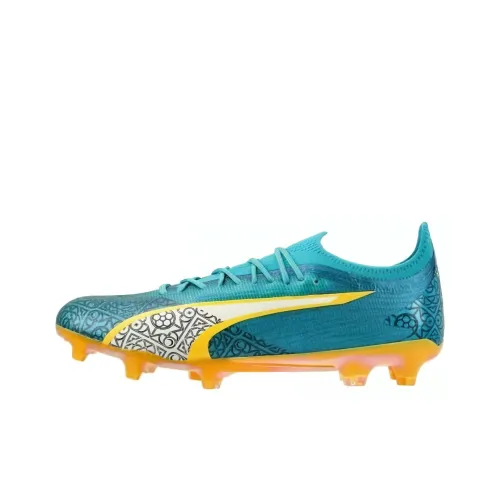 PUMA Ultra Ultimate FG Твердый грунт Природная трава Амортизация Износостойкие футбольные бутсы Унисекс Зеленый Желтый