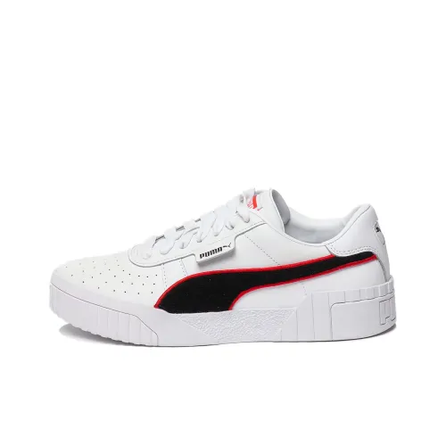 PUMA Suede Series Cali Low Кроссовки для скейтбординга Женские Белые Красные