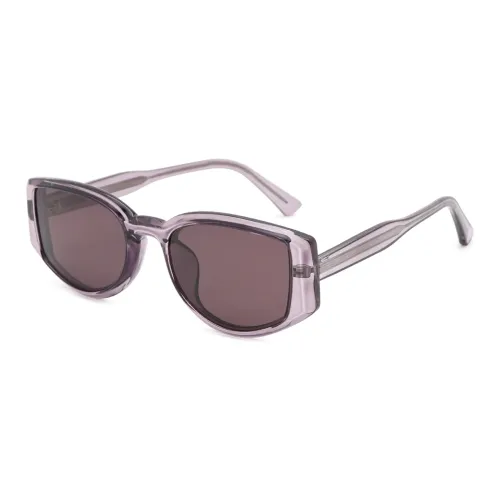 Пара Ponyo TR Памятный пластик OVAL SUNGLASSES Унисекс Прозрачный фиолетовый