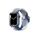 Яблоко Ткань Вязаная Ремешок-Синий Белый Узор (Одиночный Ремешок)