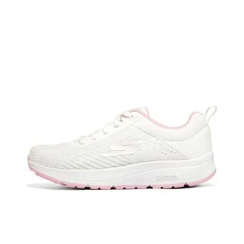 Skechers GO RUN Легкий Rebound Низкий Топ Повседневные Беговые кроссовки Женские Белые Розовые