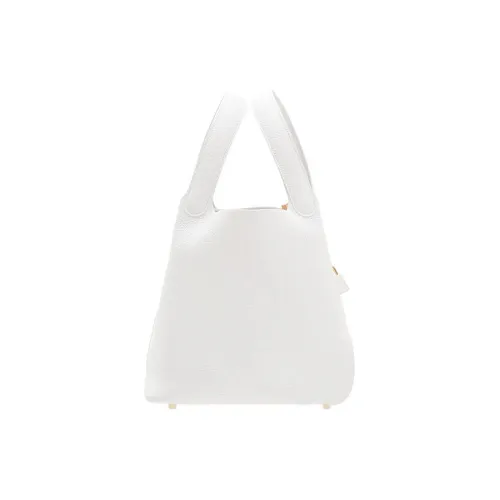 HERMES Picotin Lock Clemence Телячья кожа Корзина Сумка Сумка-ведро Сумка Женская 0U Новый Белый Новый Белый