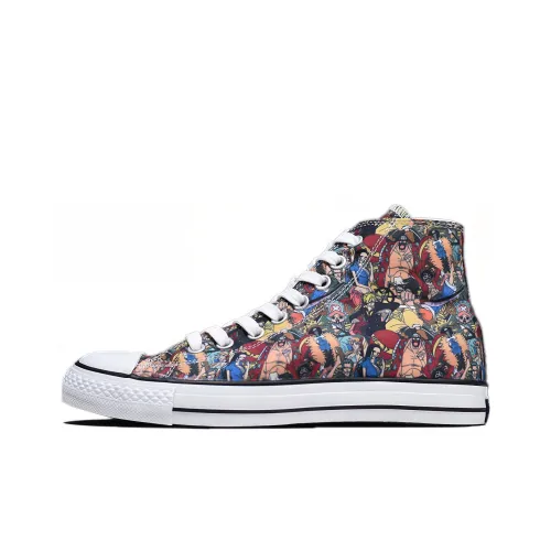 Converse Chuck Taylor All Star 100 Pt HI x One Piece Универсальные Высокие Кеды с Защитой от Потертостей Разноцветные