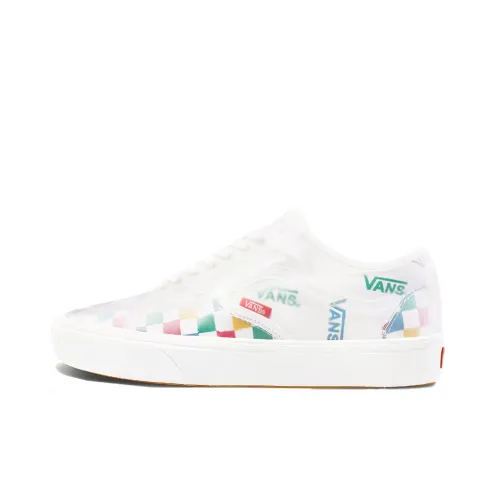Vans Slip Skool ComfyCush Low Top Скейтборд Кроссовки Унисекс Многоцветный Шахматный Узор