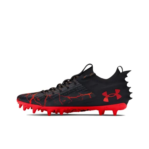 Under Armour Blur Smoke 2,0 MG MULTI Ground Амортизация Износостойкие футбольные бутсы для мужчин черные и красные