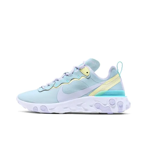 Nike React Element 55 Low Топ Беговые кроссовки Женские Светло-зеленый Желтый Макарон