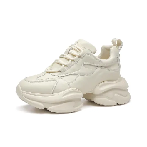 Help Аbrasion Resistant Низкий Топ Толстая подошва Кроссовки Женские Белые