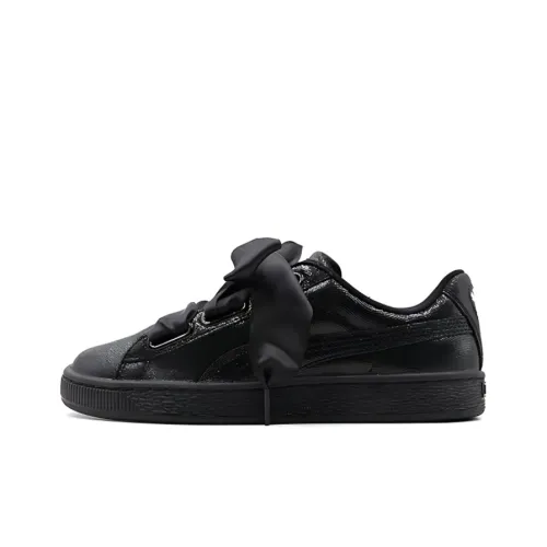 PUMA Basket Heart Night Sky Low Top Скейтборд Кроссовки Женские Черные