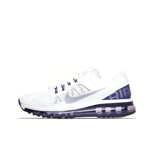 Nike Air Max 2013 Устойчивые к истиранию Низкие Беговые кроссовки Женские Белые Фиолетовые