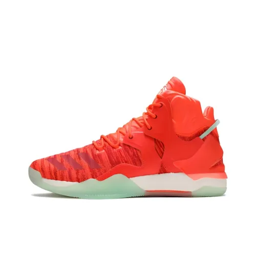 Adidas D Rose 7 PRIMEKNIT Solar Red Slip-resistant Abrasion-resistant Lightweight MID Basketball Shoes Men's Red