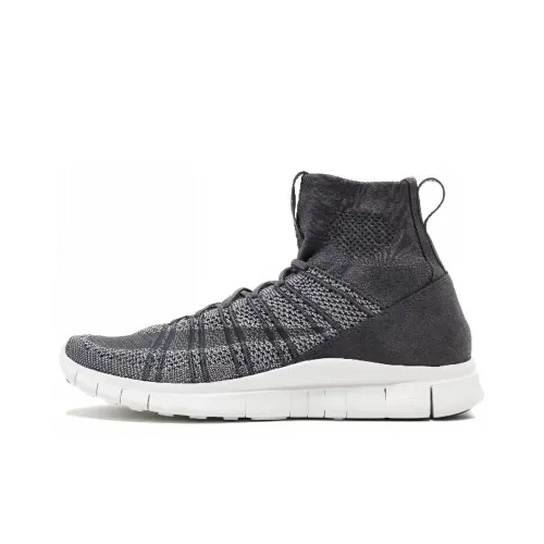 Nike Free Flyknit Mercurial Темный GREY Нескользящий Легкий Высокий Топ Повседневный Мужской Серый