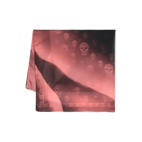 Alexander McQueen Шелковые шарфы Женские Кораллово-розовый Черный