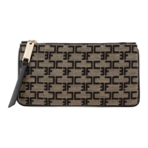 Elisabetta Franchi Жаккардовая ткань Хлопок Клатч Женские Licorice Черный