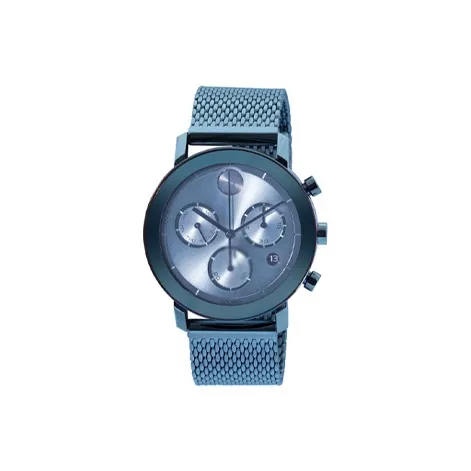 MOVADO Кварцевый механизм Мужские часы Часы 42 мм Синий циферблат Корпус из нержавеющей стали Ремешок из нержавеющей стали
