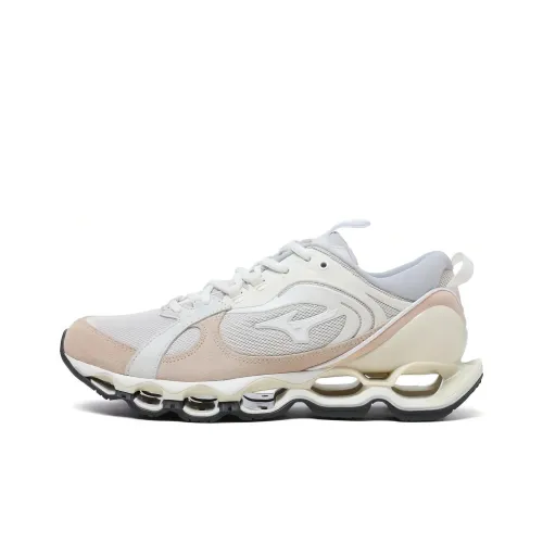 Mizuno Износостойкие Дышащие Низкие Беговые Кроссовки Мужские Белые Розовые