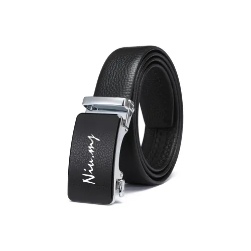 NIUMJ Личий зернистая текстура Бизнес Luxe Элегантность Автоматическая застежка Кожаные ремни Мужской