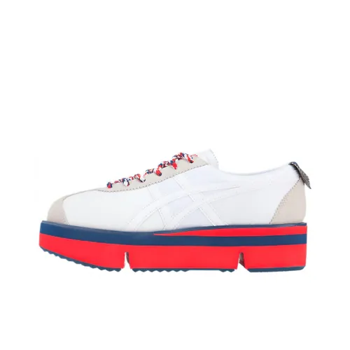 Onitsuka Tiger Pokkuri Sneaker Pf Устойчивые к истиранию Низкие Кроссовки для скейтбординга Женские Белые Красные