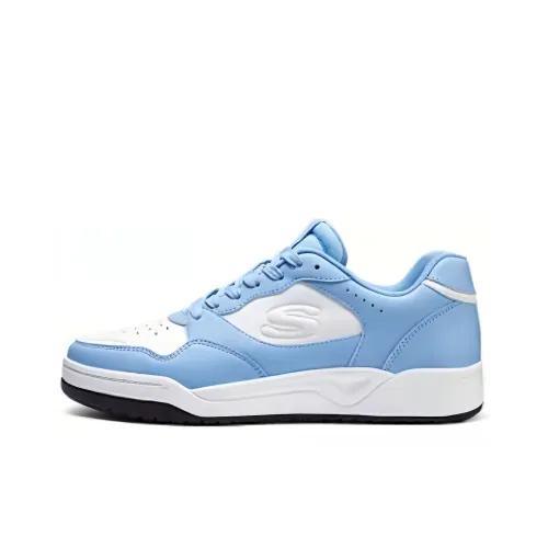 Skechers Street Амортизация Износостойкие Низкие Кроссовки для скейтбординга Мужские Белые и Синие
