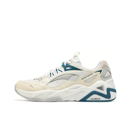 Skechers D'Lites Износостойкие Низкие Беговые Кроссовки Мужские Белые и Синие