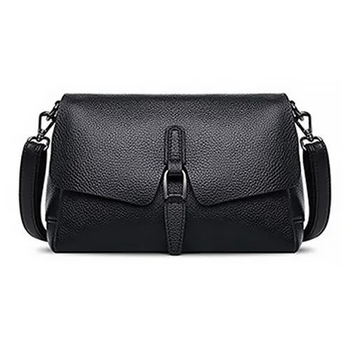 LOVEBIRD Сумка из крупнозернистой текстуры кожа коровы маленькая квадратная сумка сумка через плечо стандартная женская черная