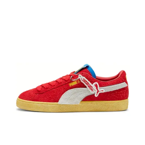 SCUDERIA FERRARI x JOSHUA VIDES x PUMA Suede Series Низкие Кроссовки для скейтбординга Мужские Красные Белые