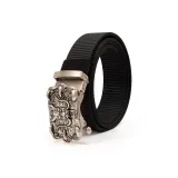 Серебряная пряжка, черный ремешок.