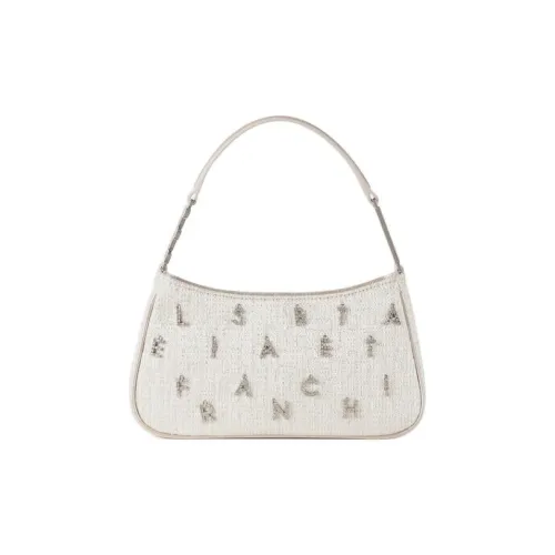 Elisabetta Franchi Твидовая сумка сумка через плечо женская серебряная