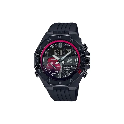 CASIO TOM'S 20th Anniversary Special EDITION EDIFICE Кварцевый механизм Смольный ремешок Часы Мужские Черный циферблат